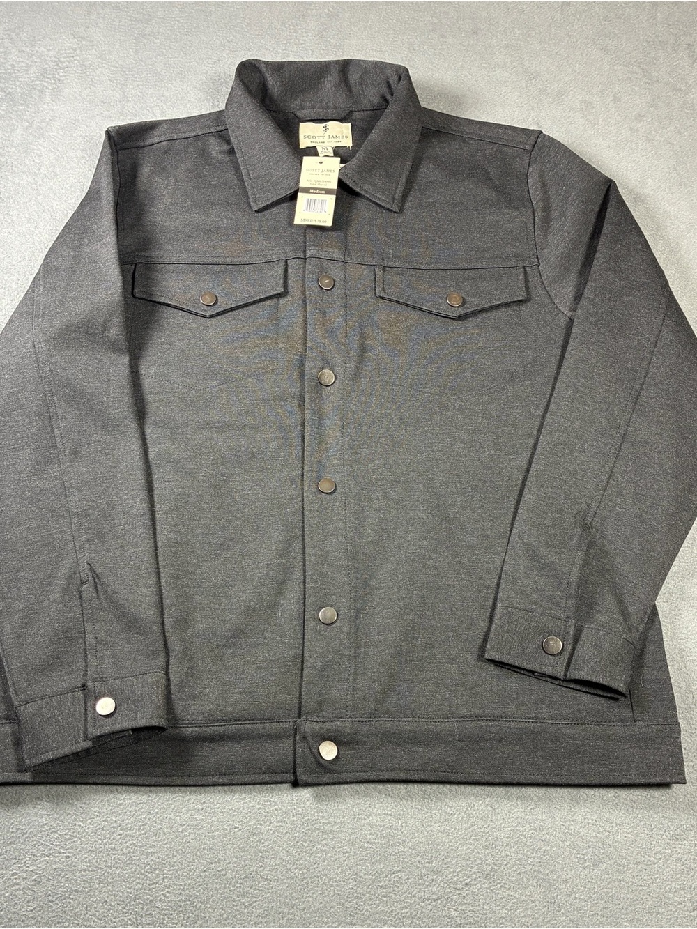 Men's Dark Charcoal Lightweight Shirt Jacket